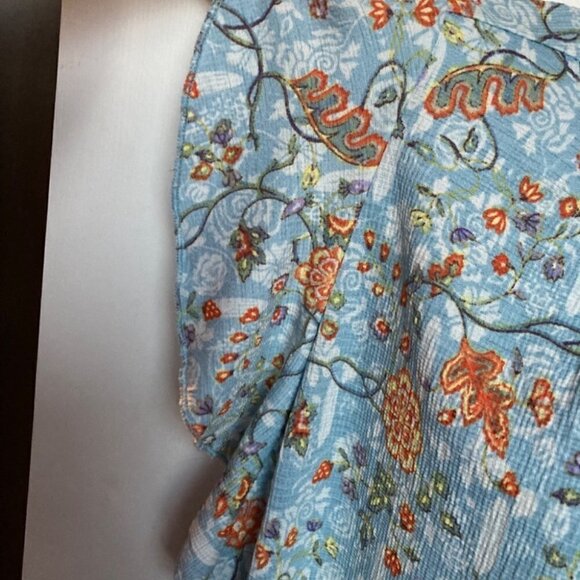 MELLODAY FLORAL PRINT DALTON SLEEVE TOP, SIZE Large - Picture 6 of 9